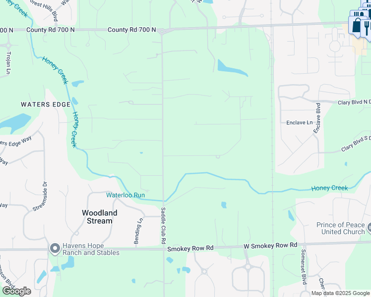 map of restaurants, bars, coffee shops, grocery stores, and more near 3988 Hickory Lane in Greenwood