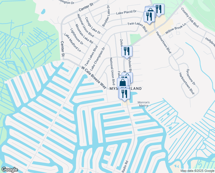 map of restaurants, bars, coffee shops, grocery stores, and more near 116 Lakewood Court in Little Egg Harbor Township