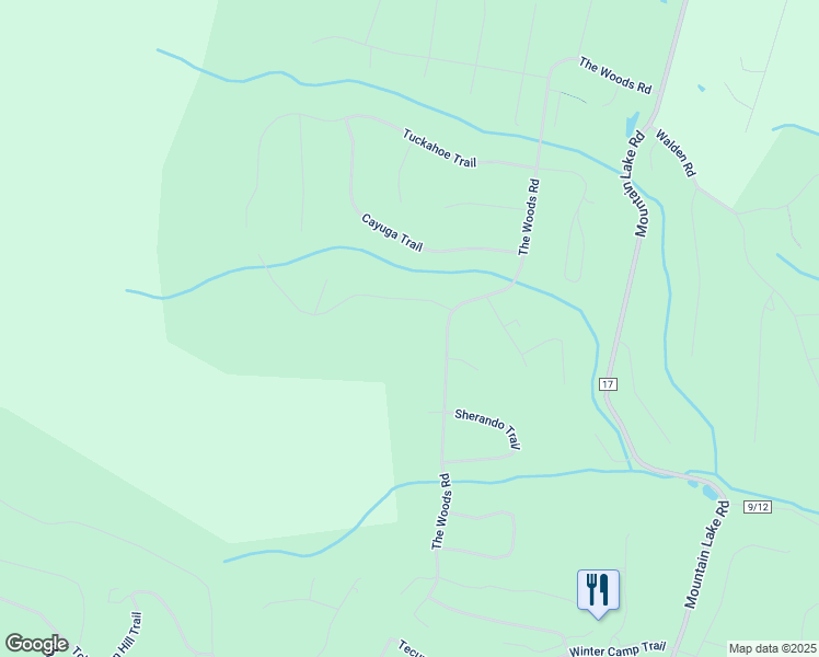 map of restaurants, bars, coffee shops, grocery stores, and more near 83 Shawnee Trail in Hedgesville