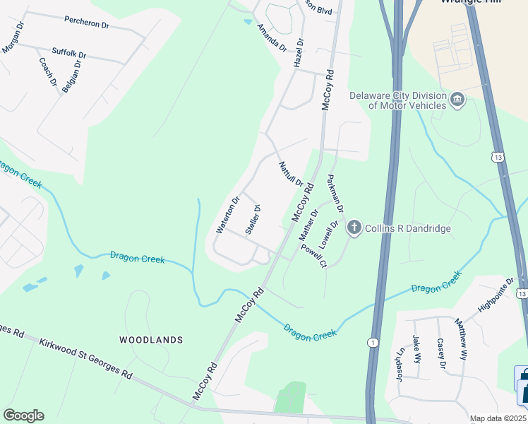 map of restaurants, bars, coffee shops, grocery stores, and more near 308 Steller Drive in Bear