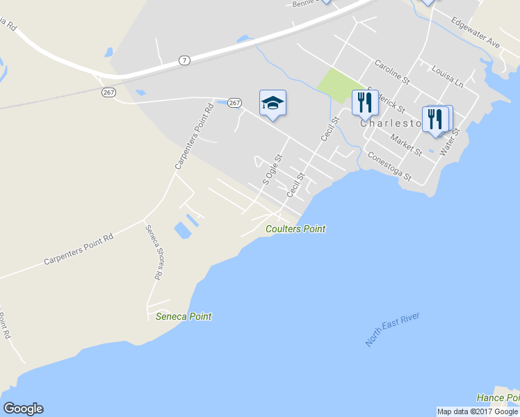 map of restaurants, bars, coffee shops, grocery stores, and more near 55 Long Beach Road in Charlestown