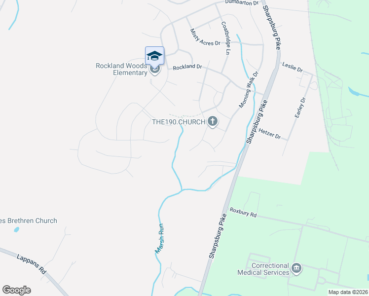 map of restaurants, bars, coffee shops, grocery stores, and more near 9202 Helmsdale Place in Hagerstown