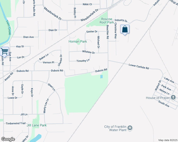 map of restaurants, bars, coffee shops, grocery stores, and more near 936 Dubois Road in Carlisle