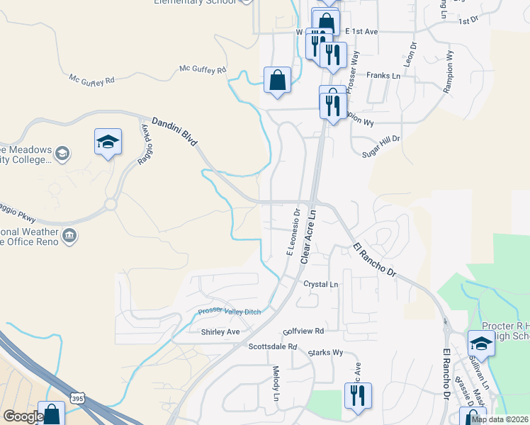 map of restaurants, bars, coffee shops, grocery stores, and more near 4685 W Leonesio Dr in Sun Valley