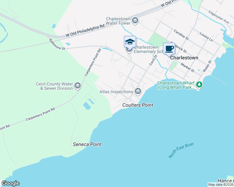 map of restaurants, bars, coffee shops, grocery stores, and more near 81 Long Beach Road in Charlestown