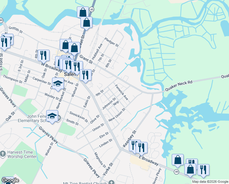 map of restaurants, bars, coffee shops, grocery stores, and more near 285 Fenwick Avenue in Salem