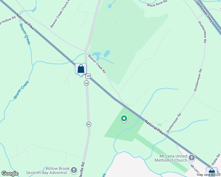 map of restaurants, bars, coffee shops, grocery stores, and more near 20775 Beaver Creek Rd in Boonsboro