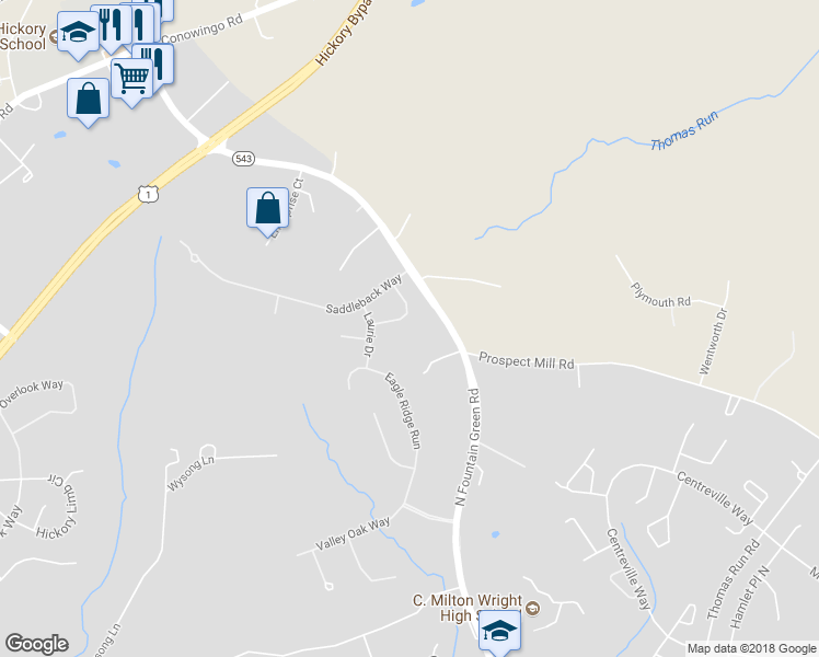 map of restaurants, bars, coffee shops, grocery stores, and more near 1209 Pepperwood Springs Way in Bel Air