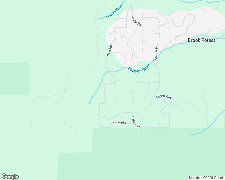 map of restaurants, bars, coffee shops, grocery stores, and more near 46 Apache Road in Evergreen