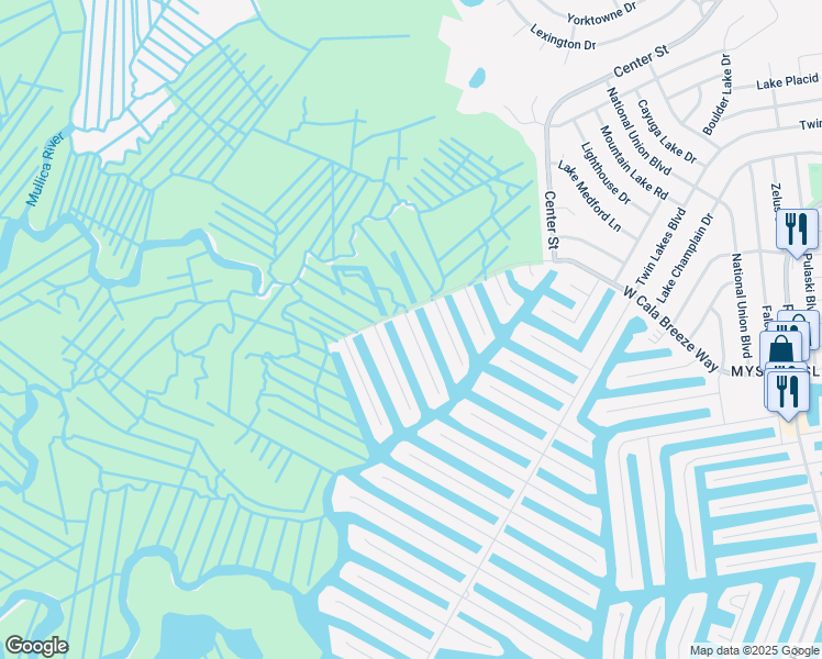 map of restaurants, bars, coffee shops, grocery stores, and more near 10 South Boston Drive in Ocean County