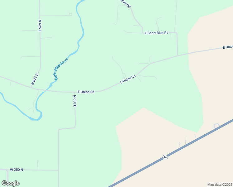 map of restaurants, bars, coffee shops, grocery stores, and more near 6725 East Union Road in Shelbyville