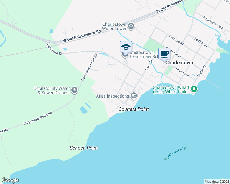 map of restaurants, bars, coffee shops, grocery stores, and more near 81 Long Beach Road in Charlestown