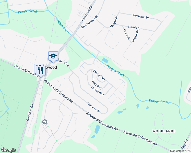 map of restaurants, bars, coffee shops, grocery stores, and more near 921 Decoy Way in Bear