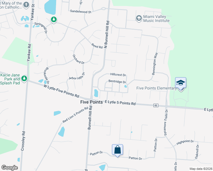 map of restaurants, bars, coffee shops, grocery stores, and more near 9070 Summit Pointe Drive in Springboro
