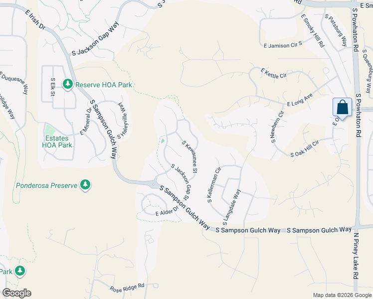 map of restaurants, bars, coffee shops, grocery stores, and more near 7994 South Kewaunee Street in Aurora