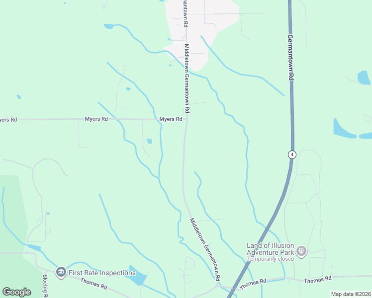 map of restaurants, bars, coffee shops, grocery stores, and more near 7257 Middletown Germantown Road in Middletown