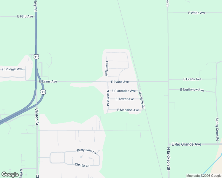 map of restaurants, bars, coffee shops, grocery stores, and more near 8600-9542 North Castle Street in Terre Haute