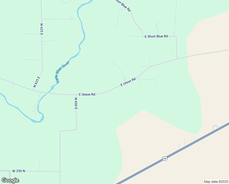 map of restaurants, bars, coffee shops, grocery stores, and more near 6725 East Union Road in Shelbyville