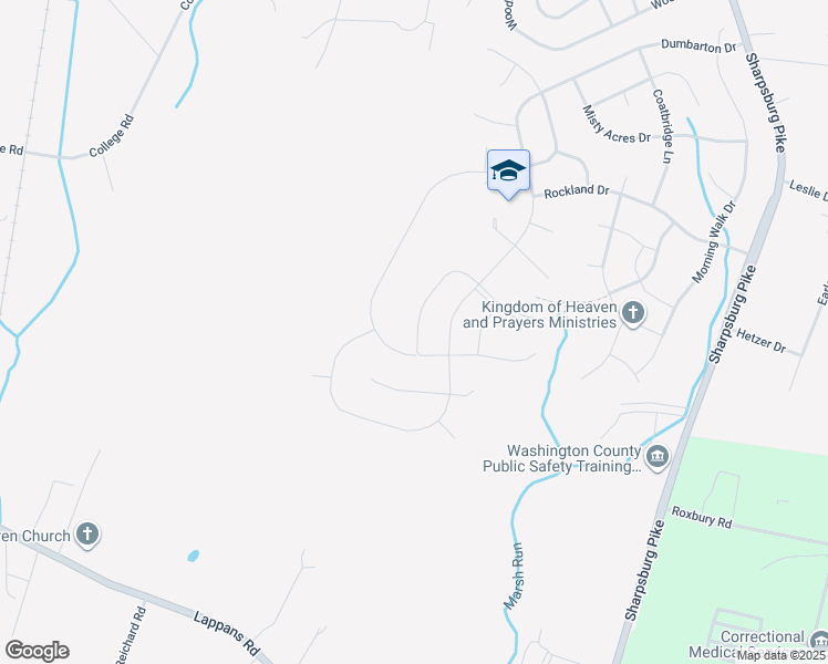 map of restaurants, bars, coffee shops, grocery stores, and more near 9306 Drumman Drive in Hagerstown