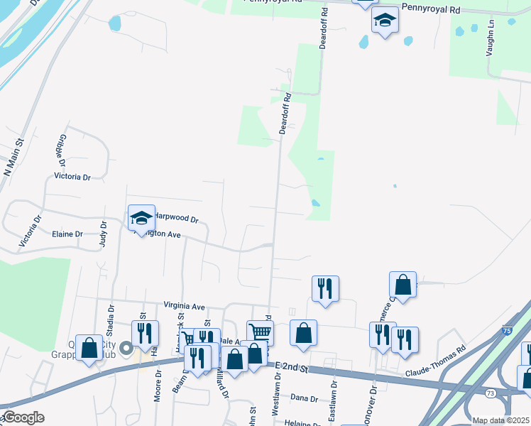 map of restaurants, bars, coffee shops, grocery stores, and more near 21 Ruppert Court in Franklin