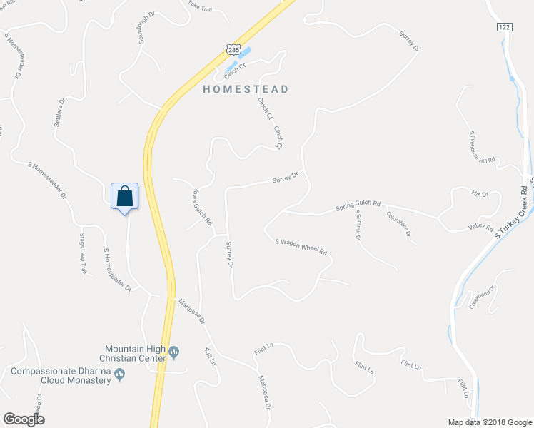 map of restaurants, bars, coffee shops, grocery stores, and more near 8045 South Wagon Wheel Road in Morrison