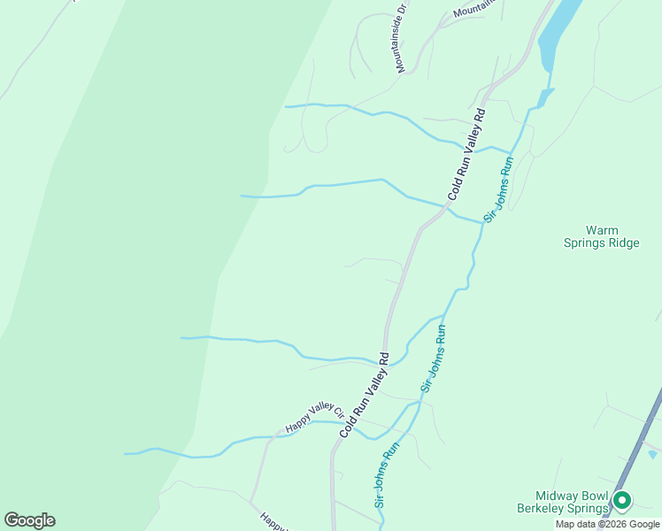 map of restaurants, bars, coffee shops, grocery stores, and more near 92 Bonaventure Way in Berkeley Springs