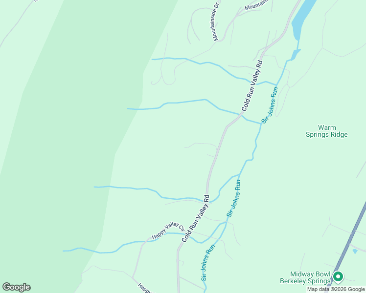 map of restaurants, bars, coffee shops, grocery stores, and more near 92 Bonaventure Way in Berkeley Springs