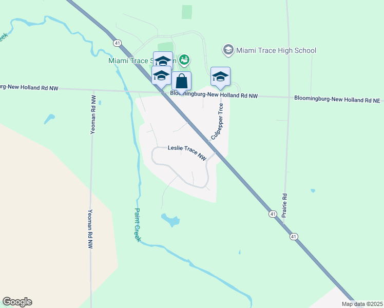 map of restaurants, bars, coffee shops, grocery stores, and more near 1006 Leslie Trace Northwest in Washington Court House