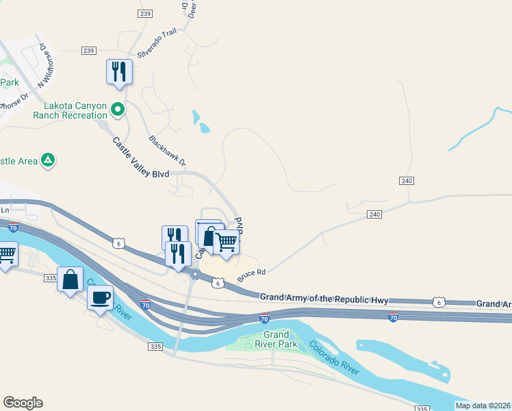 map of restaurants, bars, coffee shops, grocery stores, and more near 790 Castle Valley Boulevard in New Castle