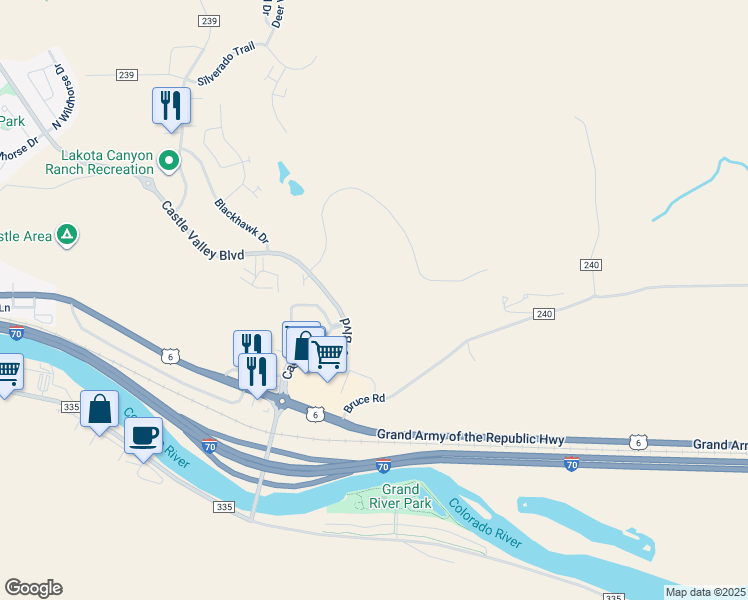 map of restaurants, bars, coffee shops, grocery stores, and more near 790 Castle Valley Boulevard in New Castle