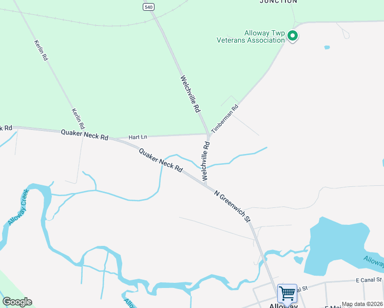 map of restaurants, bars, coffee shops, grocery stores, and more near 22 Quaker Neck Road in Salem