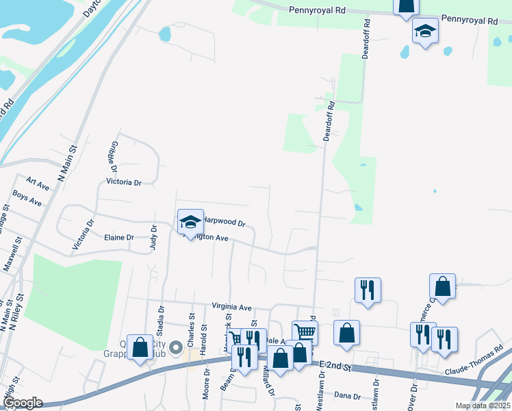 map of restaurants, bars, coffee shops, grocery stores, and more near 400 Melanie Drive in Franklin
