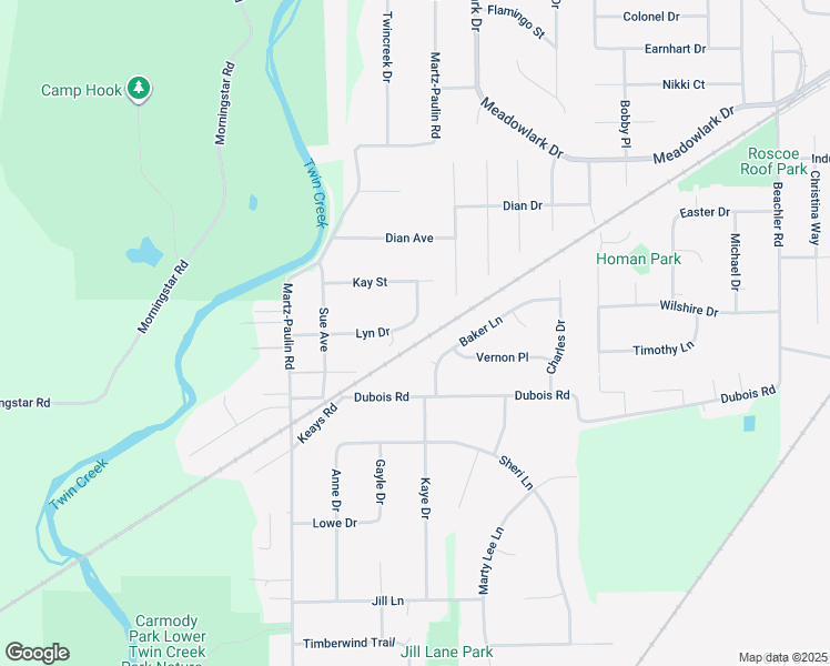 map of restaurants, bars, coffee shops, grocery stores, and more near 7759 Lyn Drive in Franklin