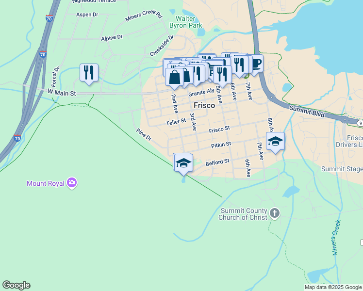 map of restaurants, bars, coffee shops, grocery stores, and more near 421 2nd Avenue in Frisco
