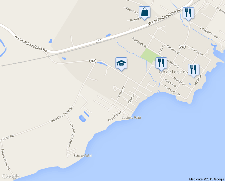 map of restaurants, bars, coffee shops, grocery stores, and more near 16 Woodland Terrace in Charlestown