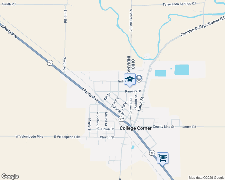 map of restaurants, bars, coffee shops, grocery stores, and more near 315 Ramsey Street in West College Corner