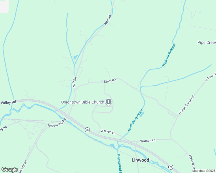 map of restaurants, bars, coffee shops, grocery stores, and more near 230 Stem Road in Union Bridge