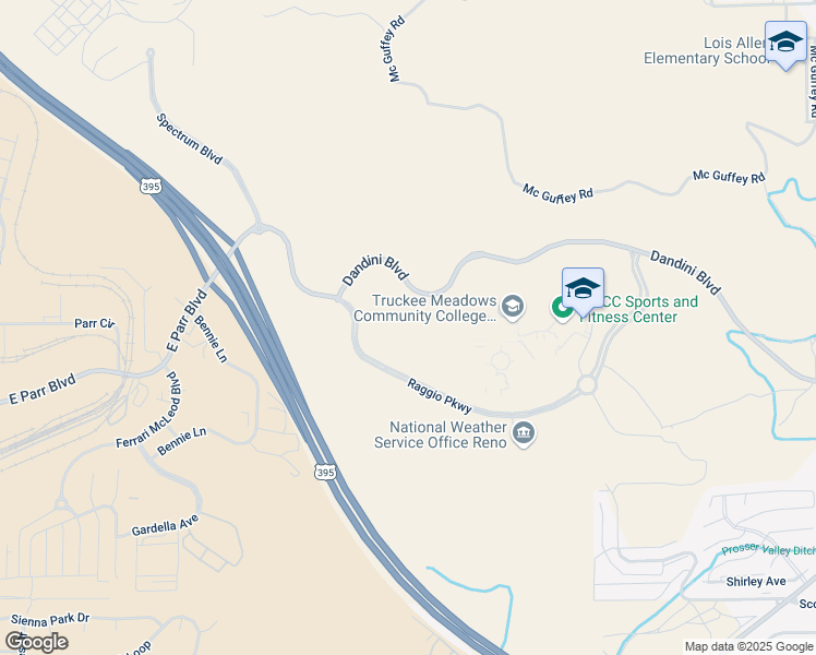 map of restaurants, bars, coffee shops, grocery stores, and more near 2215 Raggio Parkway in Reno