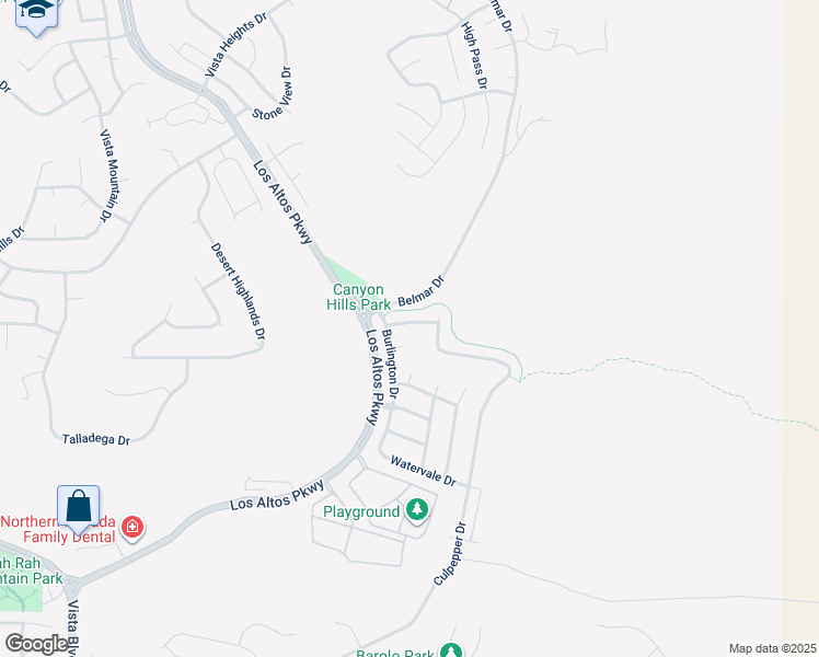 map of restaurants, bars, coffee shops, grocery stores, and more near 2745 Foxford Way in Sparks
