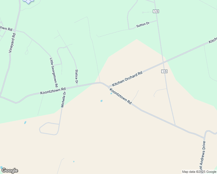 map of restaurants, bars, coffee shops, grocery stores, and more near County Route 1 in Falling Waters
