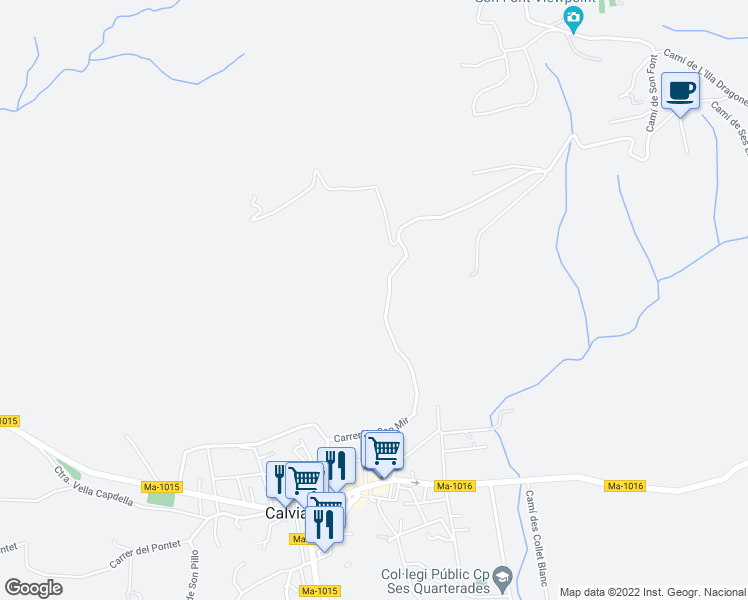 map of restaurants, bars, coffee shops, grocery stores, and more near 2 Camí des Molí des Castellet in Calvià
