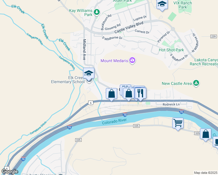 map of restaurants, bars, coffee shops, grocery stores, and more near 208 North 7th Street in New Castle