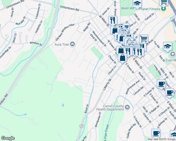 map of restaurants, bars, coffee shops, grocery stores, and more near 51 Goni Terrace in Westminster