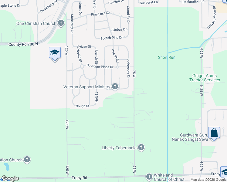 map of restaurants, bars, coffee shops, grocery stores, and more near 777 Jack Pine Drive in Whiteland