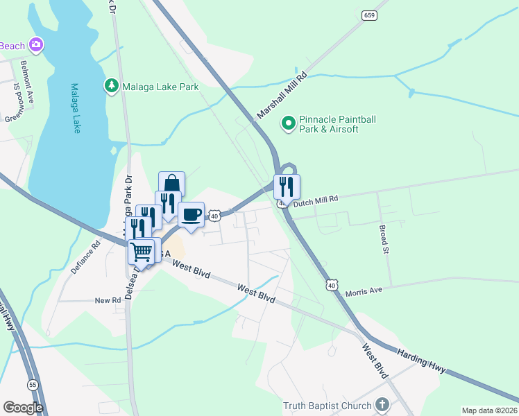 map of restaurants, bars, coffee shops, grocery stores, and more near 253 Old Dutch Mill Road in Franklin