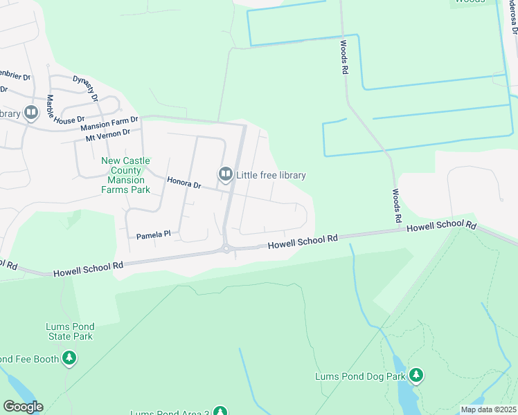 map of restaurants, bars, coffee shops, grocery stores, and more near 2 Marjorie Court in Bear