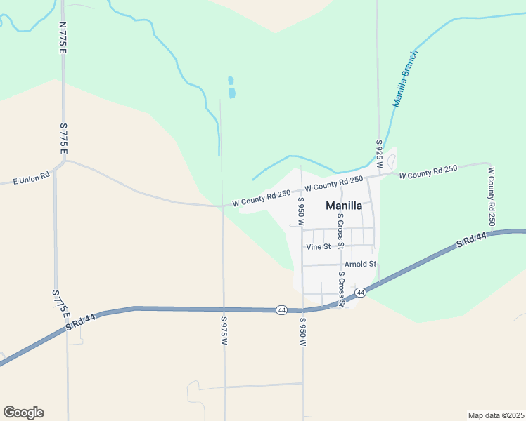 map of restaurants, bars, coffee shops, grocery stores, and more near 9613 West 250 South in Manilla