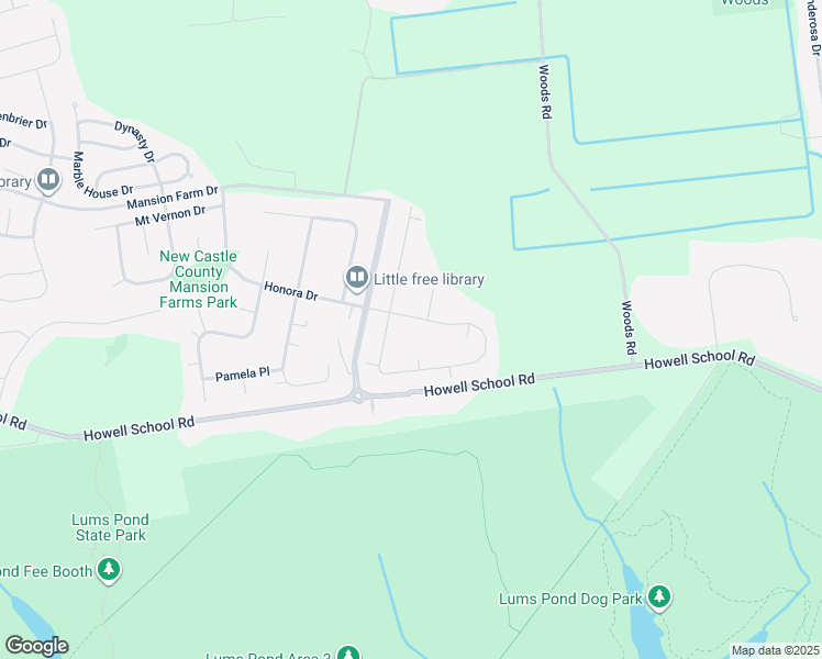 map of restaurants, bars, coffee shops, grocery stores, and more near 2 Marjorie Court in Bear