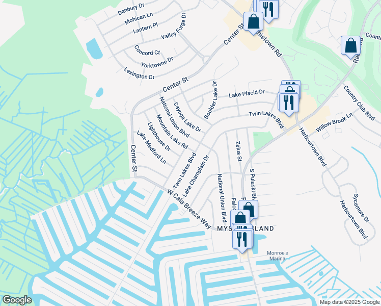 map of restaurants, bars, coffee shops, grocery stores, and more near 306 Twin Lakes Boulevard in Little Egg Harbor Township