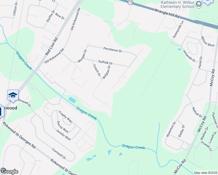 map of restaurants, bars, coffee shops, grocery stores, and more near 904 Clydesdale Drive in Bear